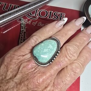 Vintage Navajo Sterling Silver Statement Royston Turquoise Ring Sz 6.5